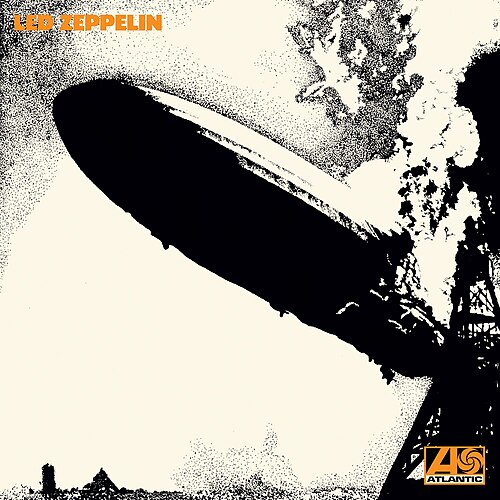 Led Zeppelin I album cover — the Hindenburg airship disaster